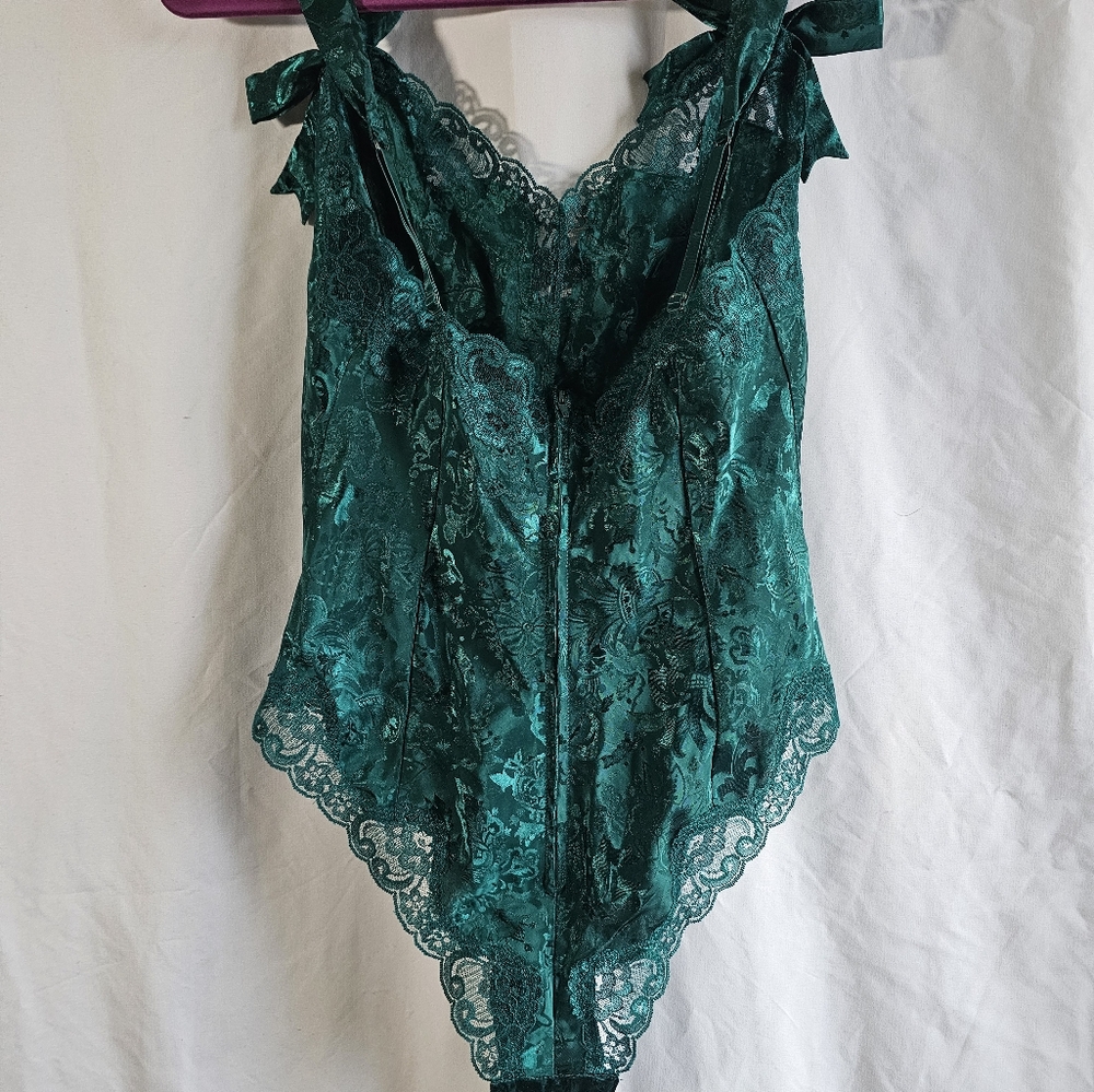 Vintage Victoria Secret Gold Label Teddy Small Hunter Green - Picture 4 of 5
